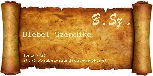 Biebel Szendike névjegykártya